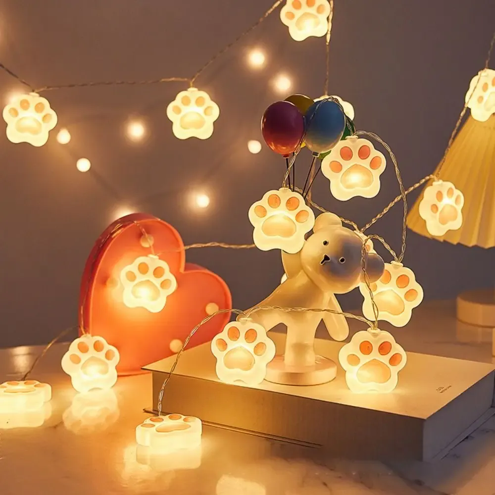 Cat Paw LED Night Lights ELETRICITY SAVING WASTROOF FAIRY STRING LIGHTS PVC USB/バッテリー操作ガーデンランプ