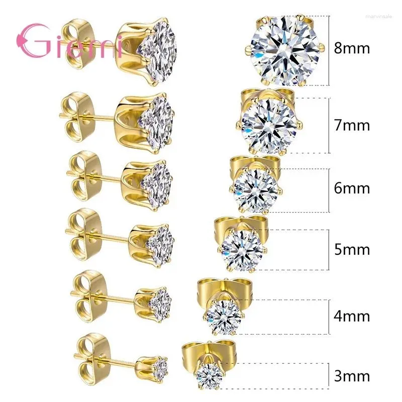 Stift Ohrringe Großhandel 925 Silver Pendientes Brilliantes Kubikzirkon Kristallklauen Umfang Mode Accessoire Jewelry Hochqualität