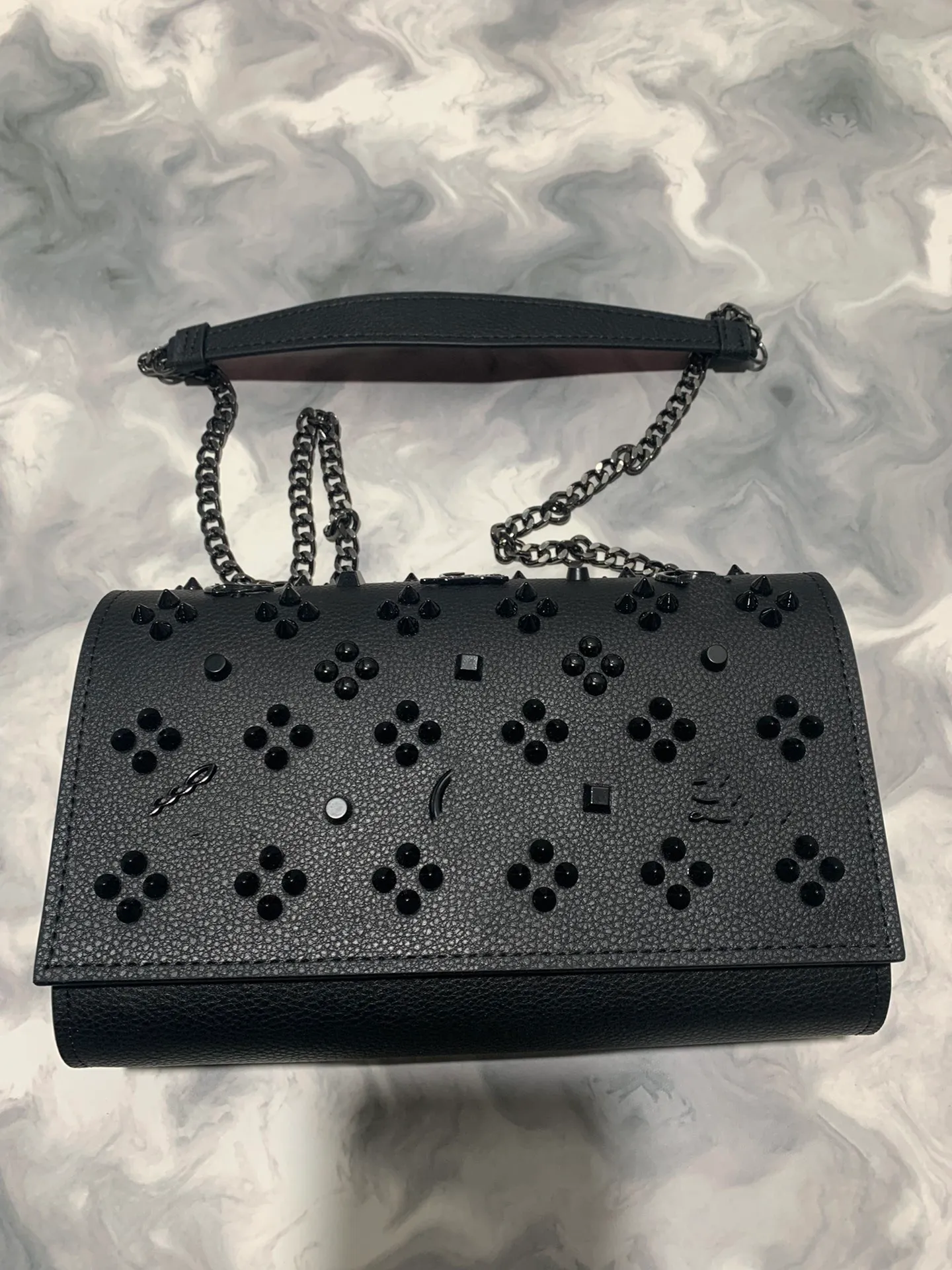 Kvinna Luxurys designer axelväskor äkta lädernitar spikar bow crossbody tote clutch påsar för flickor ryggsäckar med låda