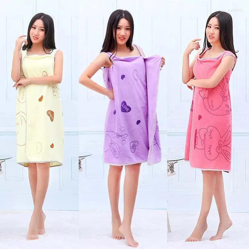Asciugamano versatile da bagno indossabile salone salone microfibra cartone animato stampa lady sling gonna straniera spiaggia
