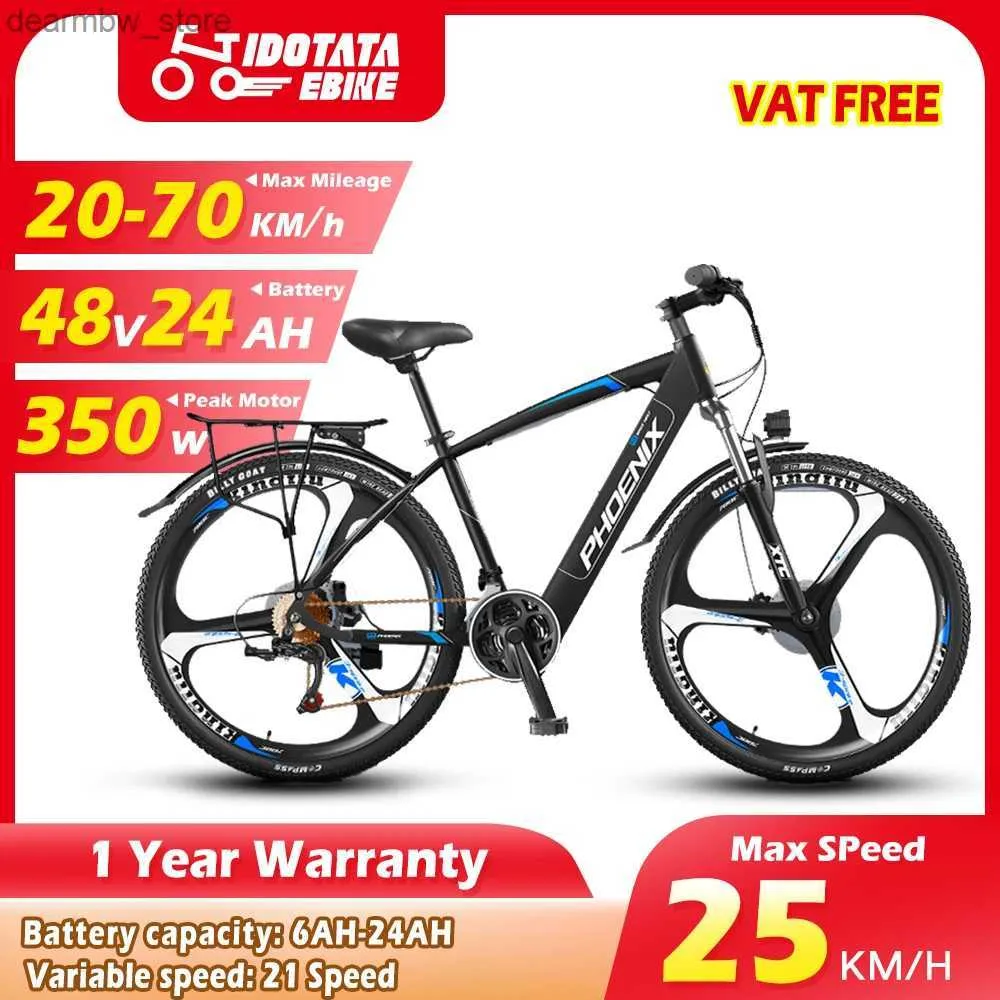 自転車Idotata 36V 350W ECTRICバイク28AH最大容量リチウムバッテリー26インチタイヤ21スピードディスクブレーキマウンテンercyc L48