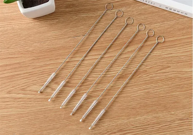 Stainless steel straw cleaning brush Brushes 175MM Nylon Straw Brush Drinking Pipe Tube Cleaner Baby Bottle Clean Tools