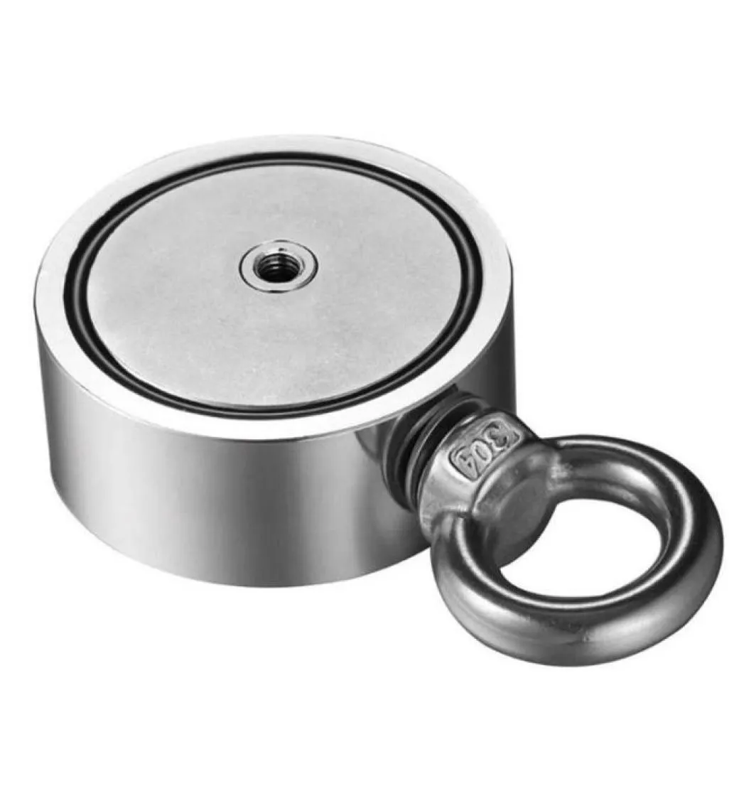 160 240 400kg Powerful Neodymium Magnet Hook strong Salvage Magnet Sea Fishing Equipments Holder with Ring holder 5M Rope25429869204