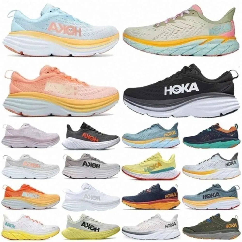 Hokah hokahs one chaussures femme Bondi 8 Clifton 9 Personnes libres Femmes Blanc Nourte de poule à œufs et sable triple mouvement noir Mouvement Golden Coast