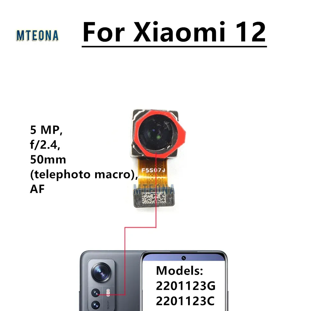 Nach hinten ein großes hinteres Hauptkameramodul für Xiaomi 12 2201123g 2201123c kleine vordere Frontkamera Flex Kabel MI12 MI 12
