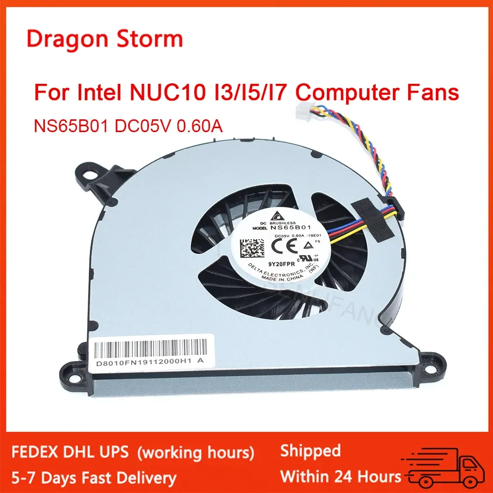 Pads New For Intel NUC10i3FNH NUC10i5FNH NUC10i7FNH NUC10 NS65B01 9Y20FPR DC05V 0.60A 4PIN CPU Cooling Fan