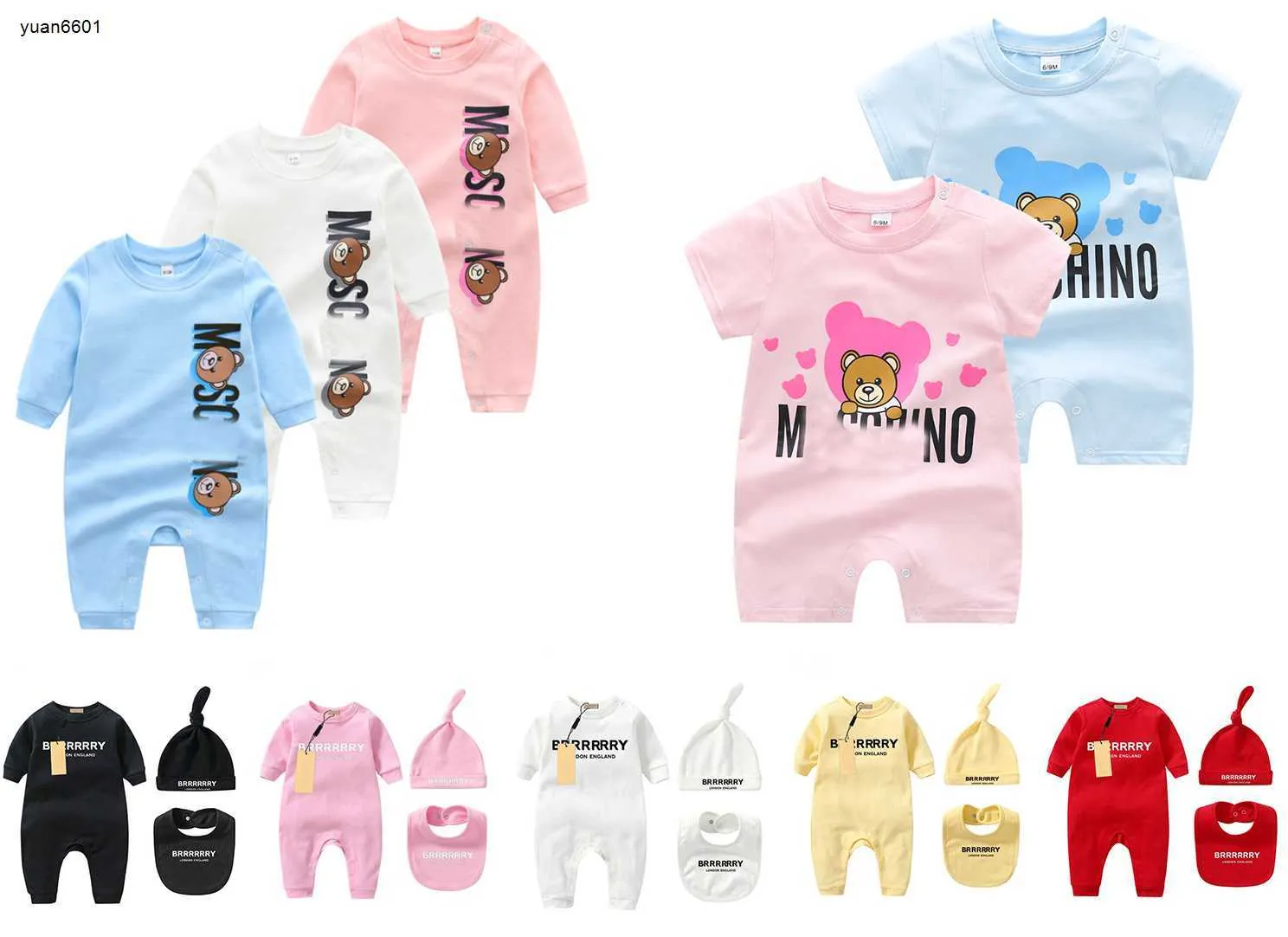 Pasgeboren jumpsuits peuter kruipende suit maat 0-24 m bodysuit voor baby's zomer baby rompers baby slijtage kinderen designer kleding