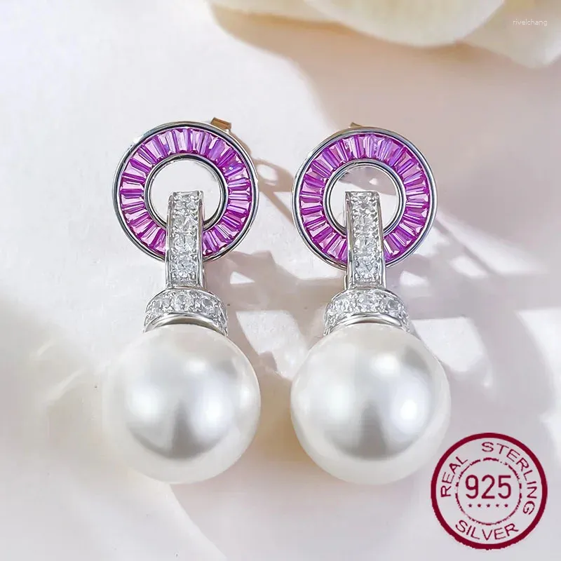 Boucles d'oreilles à goujon bijoux en or long live s925 argent incrusté 14 mm le style oreille beizhu polyvalent