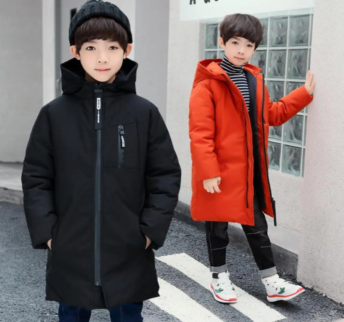 children039s clothing boys039 Cotton Winter Coat الطويلة سميكة دافئة سترة أزياء غير رسمية مقنعين للرياح الرافعة الخارجية 315 Y1631168