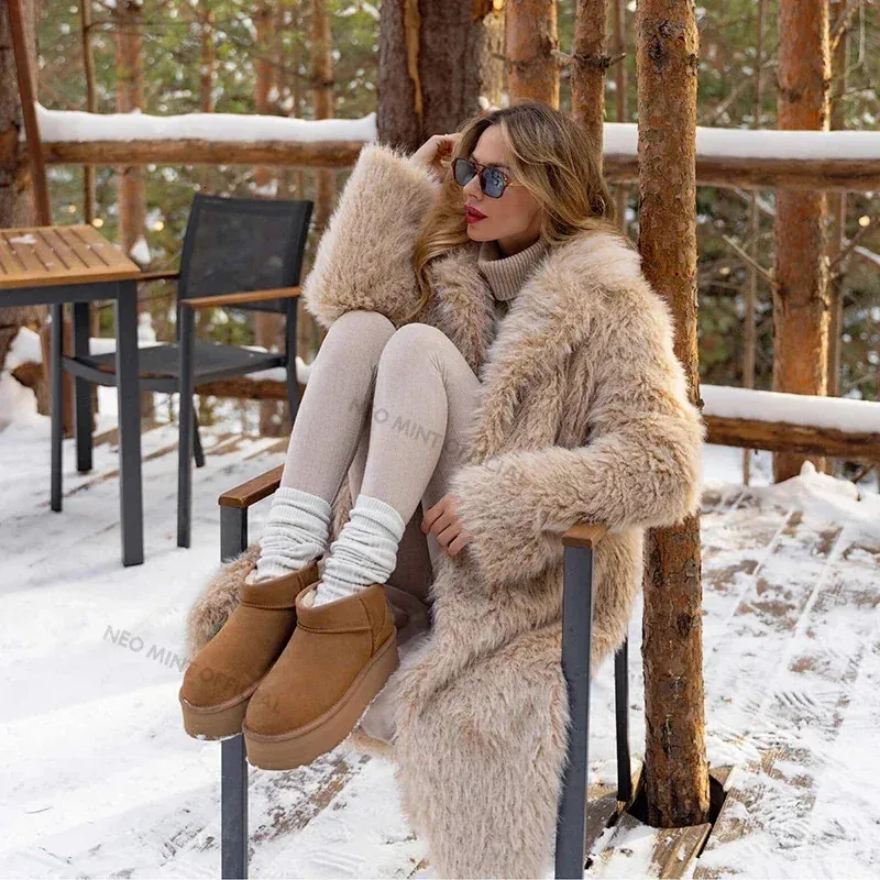 Womens Casual Long Faux Fur Parka Coat Neo Mint, Winter Warm Teddy