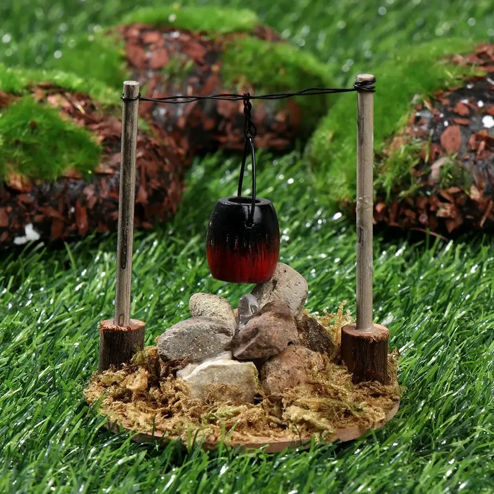 4 Pcs Ornement de Feu de Camp Miniature Modèle de Feu Artisanat Faux Feu Jouet de Feu de Camp Décoration de Maison de Poupée Miniature