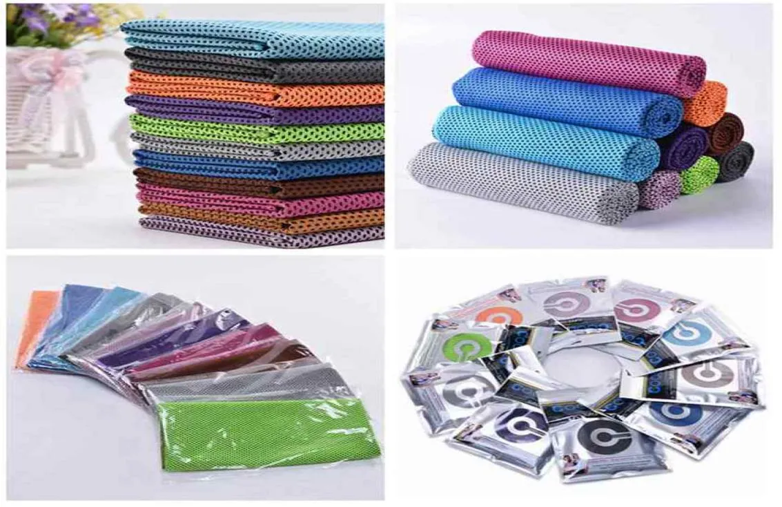 10 couleurs serviette glacée 3080 cm Double couches serviettes de refroidissement de magie instantanée Summer Sunstroke Fitness Fitness Rapide Dry Towels ZZA234072211