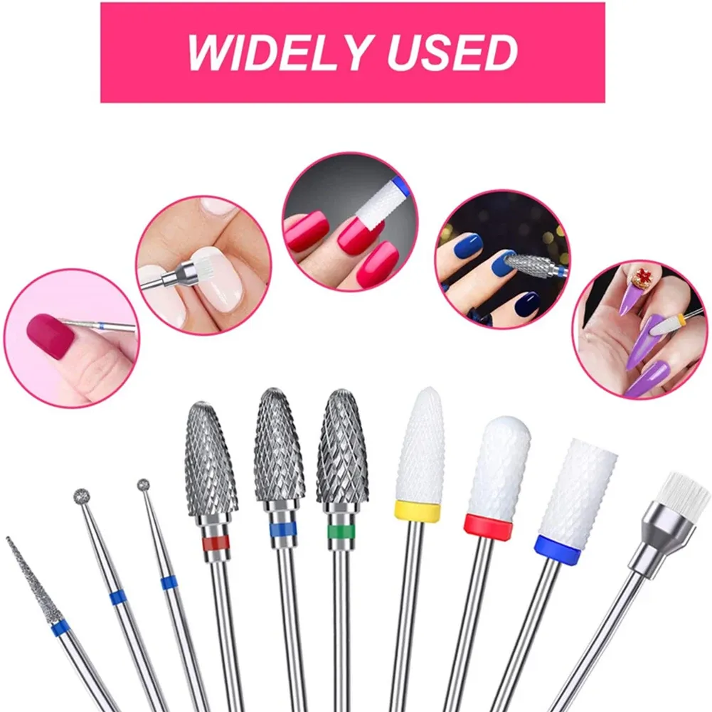 Bits Professional Milling Cutters Drill Bits Set Tungsten Steel Alloy Fichiers Nail ACCESSOIRES DE TAMPER POUR LA MANICURE PEDICURE Nail Art