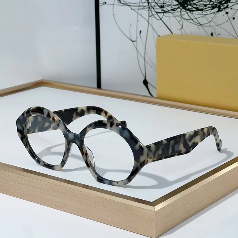 Designer Sonnenbrille verschreibungspflichtige Brille Frauen Sonnenbrillen Neue europäische amerikanische literarische und künstlerische Acetatbrille anpassbare Verschreibungslinsen