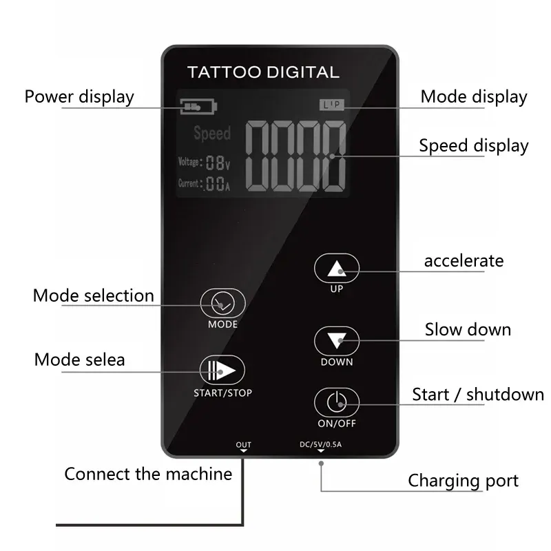 Kit de machine à tatouage électrique complet bricolage rotatif tatouage pistolet pour la lèvre de sourcils de maquillage permanent avec aiguille de tatouage