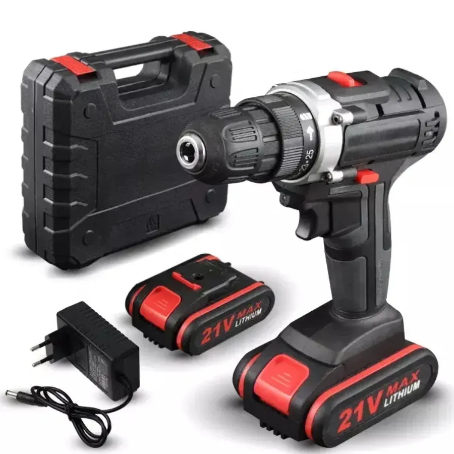 21V Impact Drill avec Brossed 1500 tr / min Mini Wireless Power House Tools Lithium Battery Charging Electric Dril 240407
