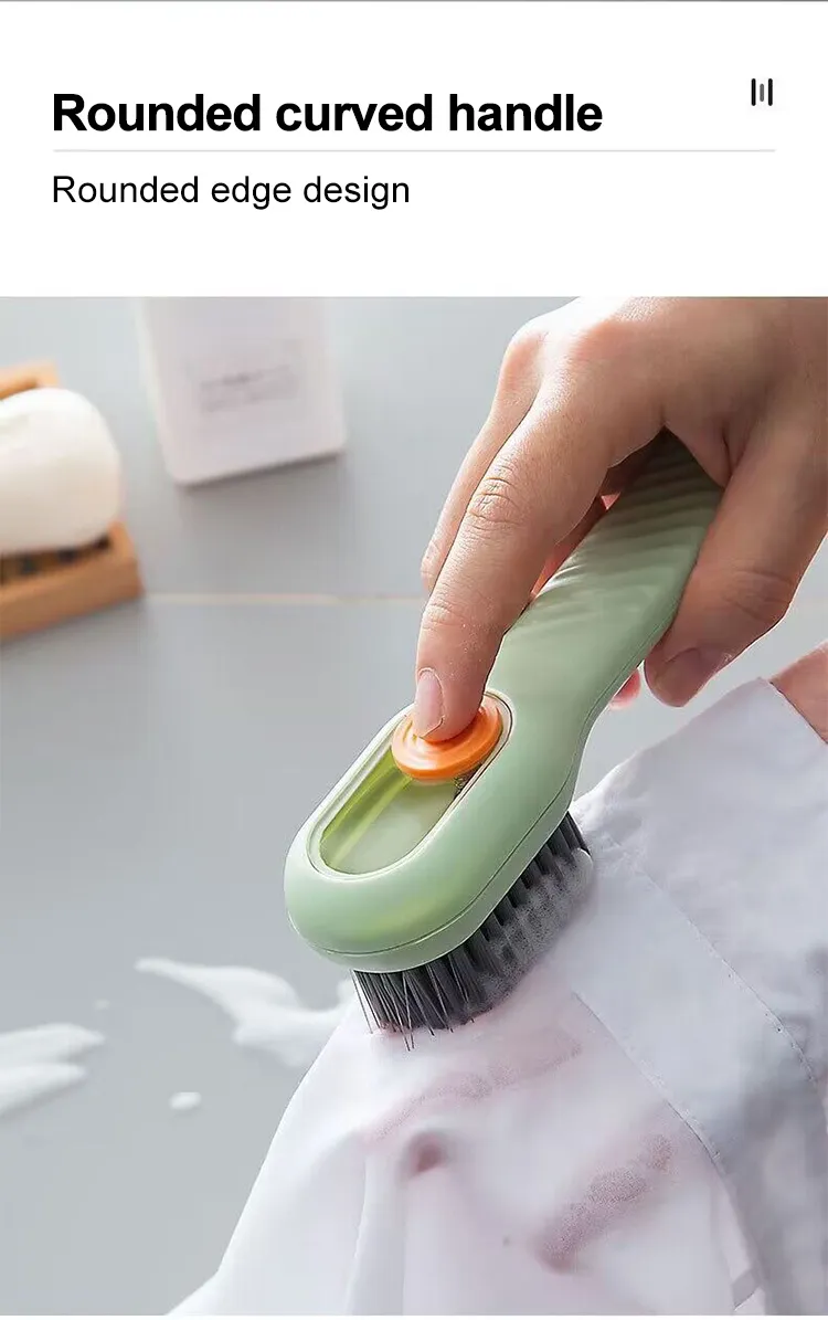 wholesale Multi-functional Household Press-Type Automatic Dosing Laundry Shoe Soap Long Handle Soft Hair Laundry Cleaning Brush