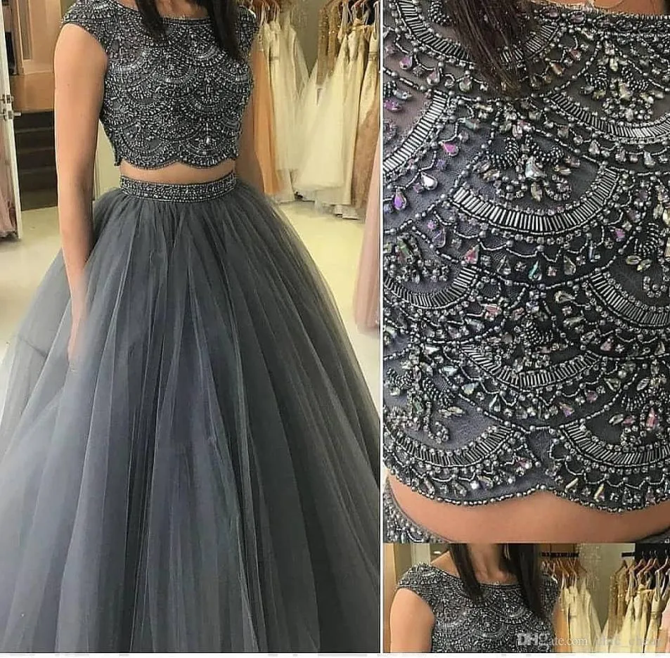 2021 Plus size Arabisch Aso Ebi Backless kristallen Beelden Bromjurken Luxe twee stukken avond Formeel feest tweede receptie GOW4523618