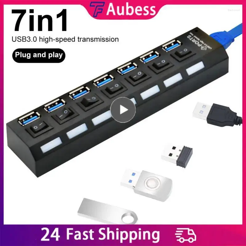 Mini USB Hub 3.0 Superhastighet 5Gbps USB3.0 4 Ports Portable Micro Splitter med extern kraftadapter för PC ACC