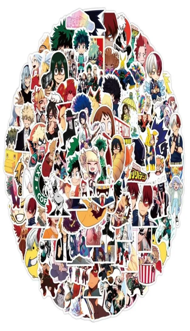 Autocollant étanche 50100 PCS ANIME AUTORS My Hero Academia Decs de vinyle de dessin animé en vinyle pour ordinateur portable Boku No Hero5545182