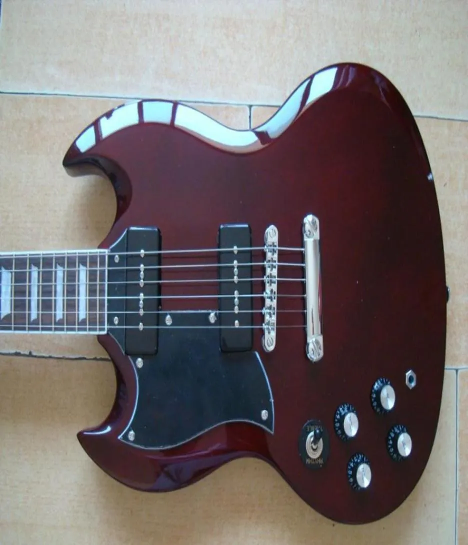 Custom New Brown Color acabado 6 cordão de mão esquerda guitarra Um corpo de pescoço de madeira de alta qualidade energy3778277