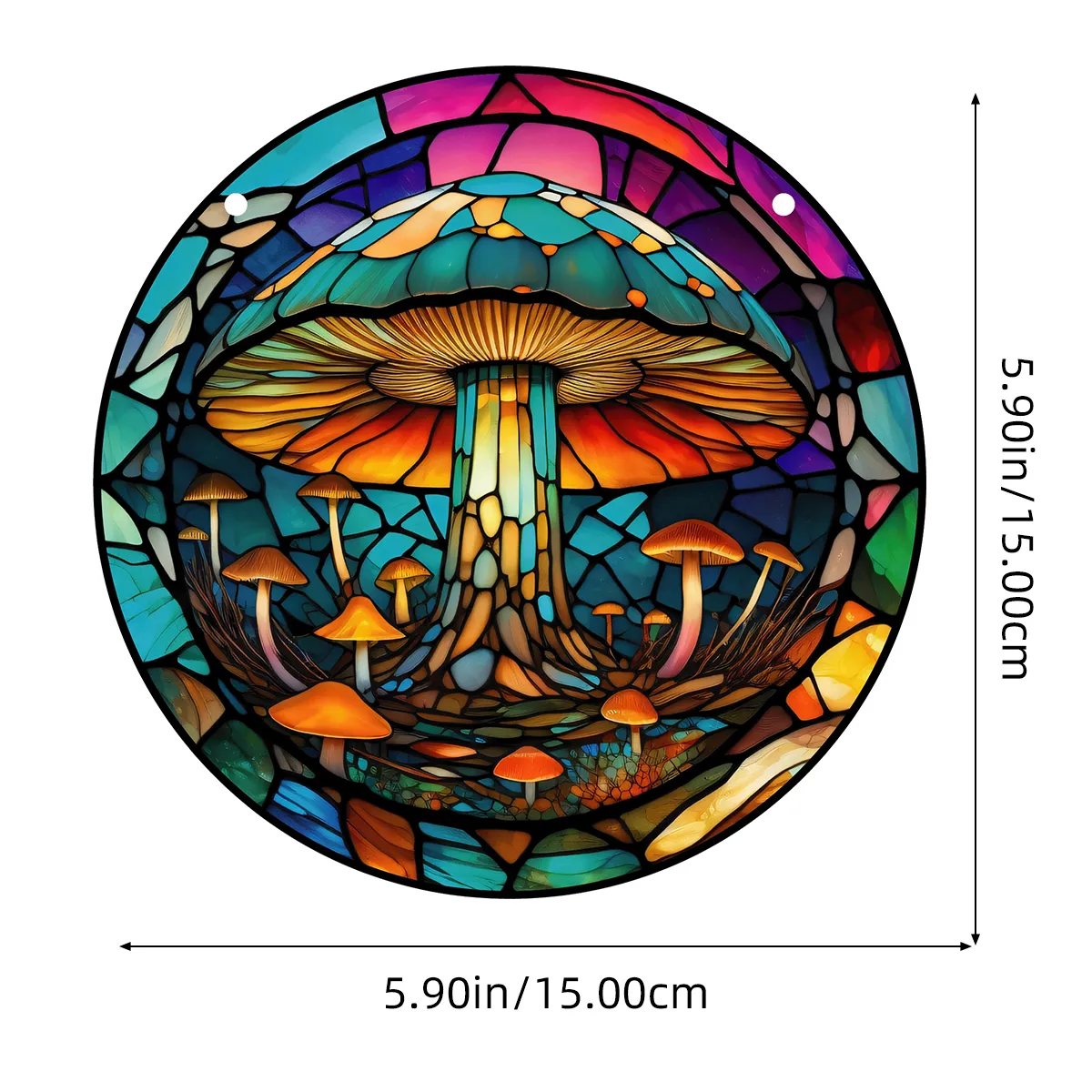 Mushroom Decor Stained Acrylic Suncatcher Painted Acrylic Panel Decor For Home Gift For Nature Plant Mushroom Lovers