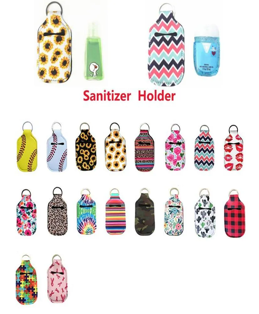 Neoprene Baseball Softball Keychains Hand Sanitizer Bottle 30ML Portable Mini Alcohol Bottles Holders Pendants Key Chain EWA12468257601