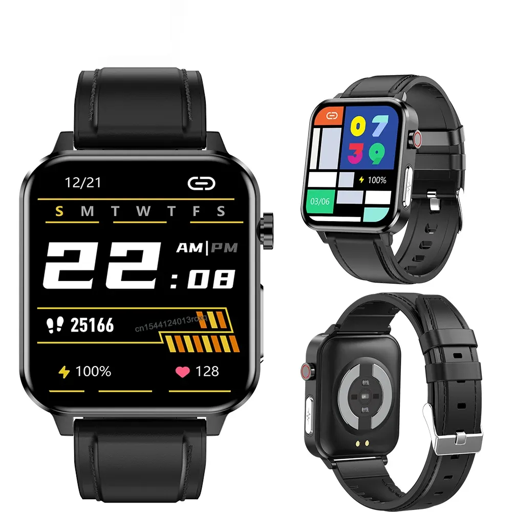 Opaski na rękę Xiaomi Ecg Men Smart Watch z temperaturą ciała Częstotliwość serca Monitor Smartwatch 1,7 cala Pełna bransoletka sportowa
