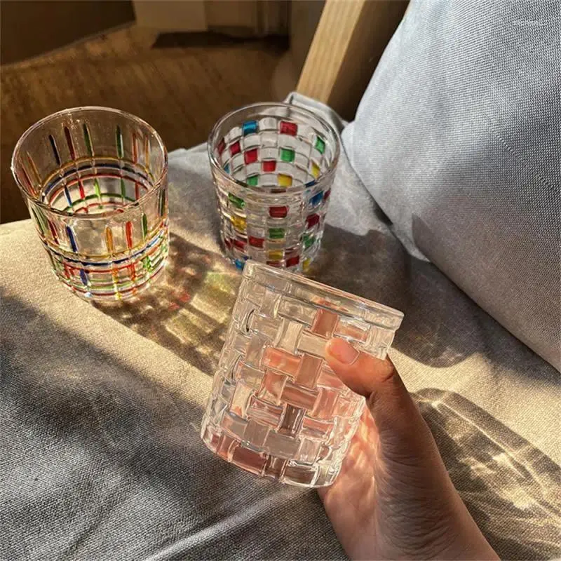 Wijnglazen creatieve handgemaakte geschilderde glazen beker huishouden latte mugware verschillende stijlen handgeschilderde kleurenbekers