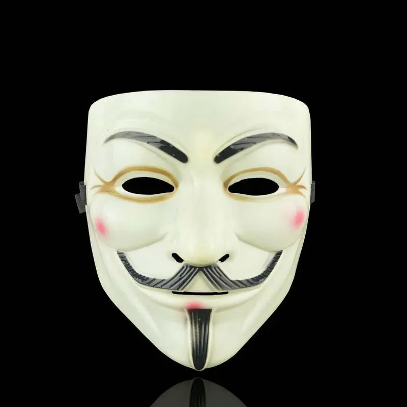 Máscara De Guy Fawkes (Anonymous) - 2 Unidades En Blanco Y Beige - Para Disfraces De Halloween, Cosplay O Fiestas