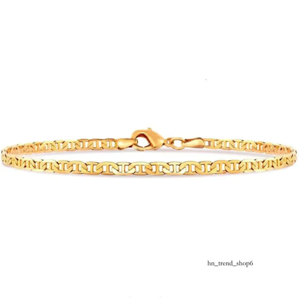 VanClef Lousis Anklets 4mm Mariner Link Chain Gold Color Anklet 9 10 11 Inches Cuban Ankelarmband för kvinnor Män Vattentät kirk22 Drop Leverans Je DH9D2