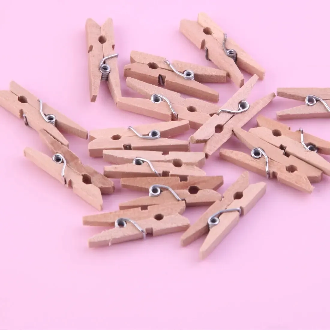 MOTARRO 7/10/15Pcs Mini Natural Wooden Clips Photo Clips Clothespin DIY Wedding Party 30/35/40mm Colored Wood Clip