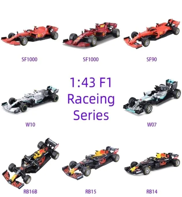 Bbrago 143 RB16B S000 SF90 SF71H SF70H RB15 RB14 W10 RACING FORMULA CAR STATIC SIMULATION DIECAST ALLOY MODEL 21112137450439