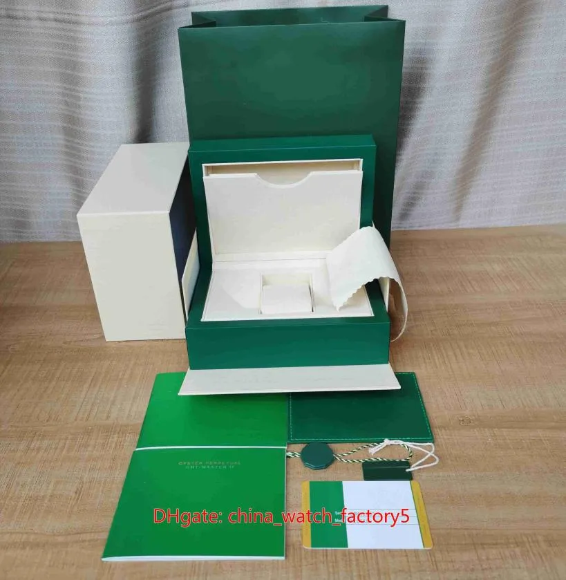 Nouveau style Président de qualité supérieure Montres Boxes Highgrade Green Watch Box Box Papers Carte Big Certificate Handbag 08kg pour 123258840