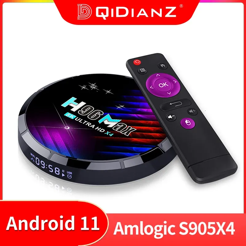 Box Smart TV Box H96 Max X4 Android 11 Amlogic S905x4 Quad Core 2.4G 5G Dualband WiFi BT4.0 1080p 4K SET Top Box