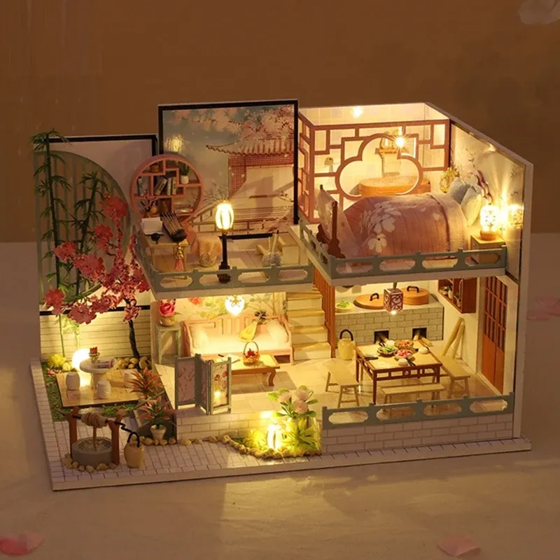 DHgate.com:DIY Wooden Doll House Kits, Japanese Casa Miniature Building ...