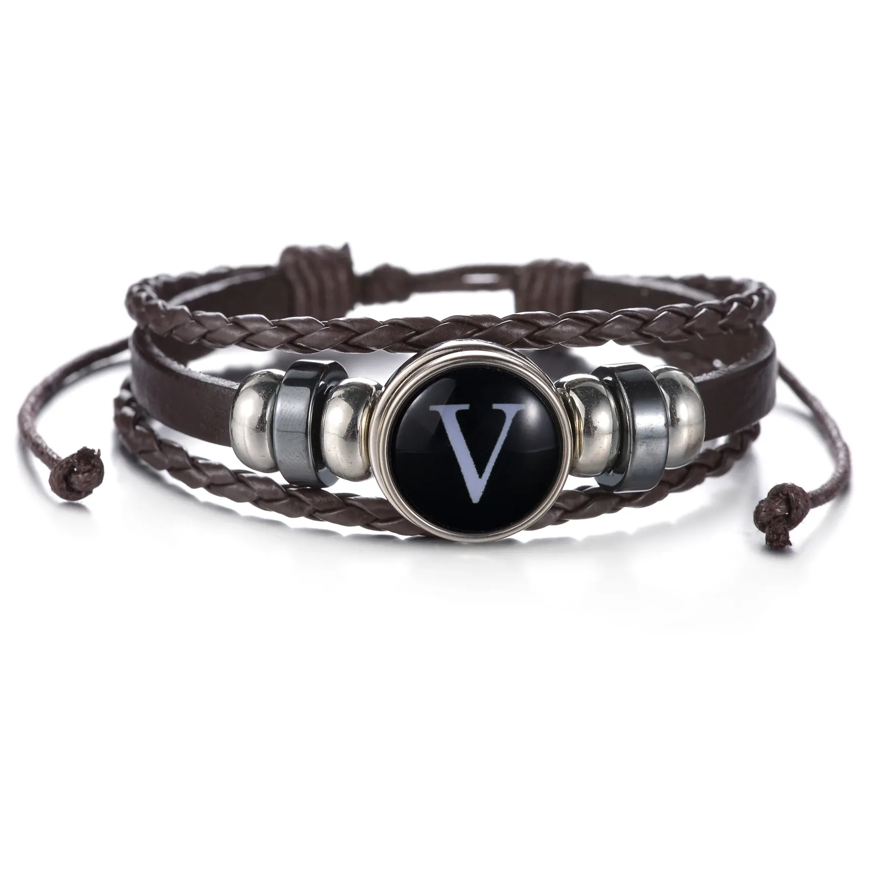 JewelryWe Bracciale Largo Gotico Classico in Pelle Cuoio - Punk con Fibbia Regolabile Colore Marrone