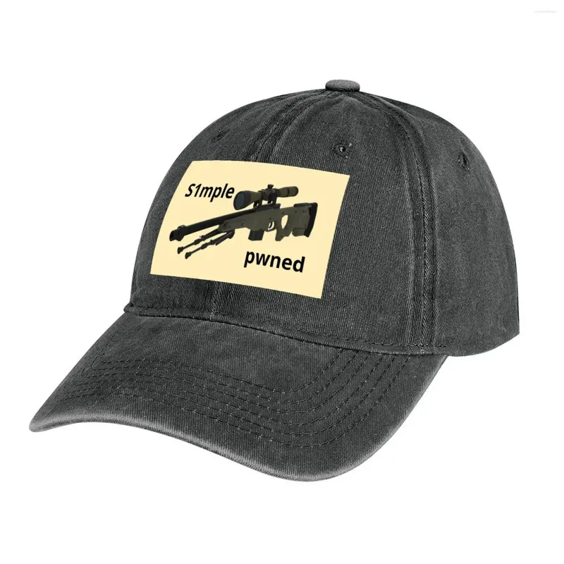 Berets s1mple cs go awp t-shirt cowboy chapeau dans le thé camionneur de tamis capuchons masculins femmes