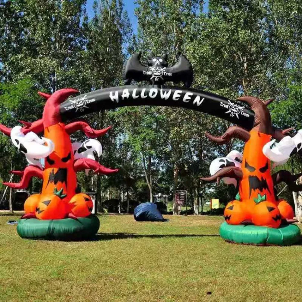 Customized Halloween Welcome Inflatable Arch Ghost Pumpkin Archway For Entrance Decoration001