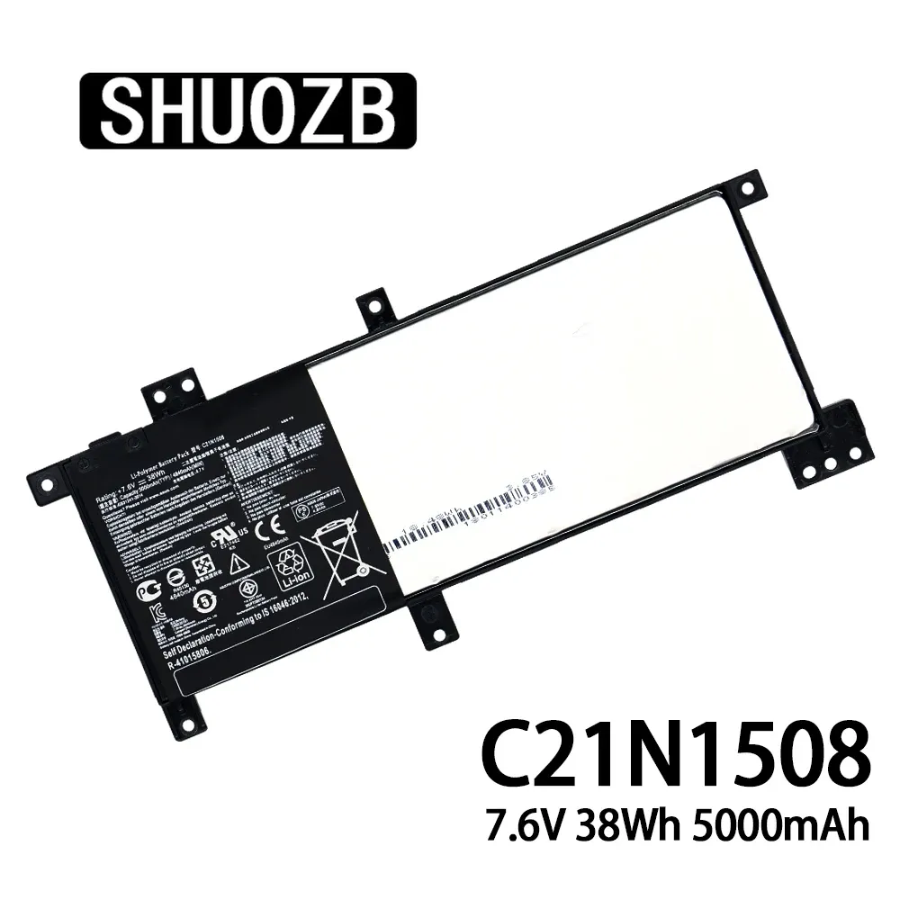 Batterijen Nieuwe C21N1508 Laptopbatterij voor ASUS X456U X456UA X456UB X456UF X456UJ X456UR X456UV A456U F456U F456UV K456U R457U 7.6V 38WH