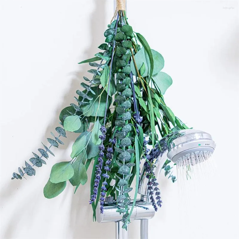 Fleurs décoratives 5 types Eucalyptus lavande paquets pour douche | feuilles réelles décorations de maison mariage