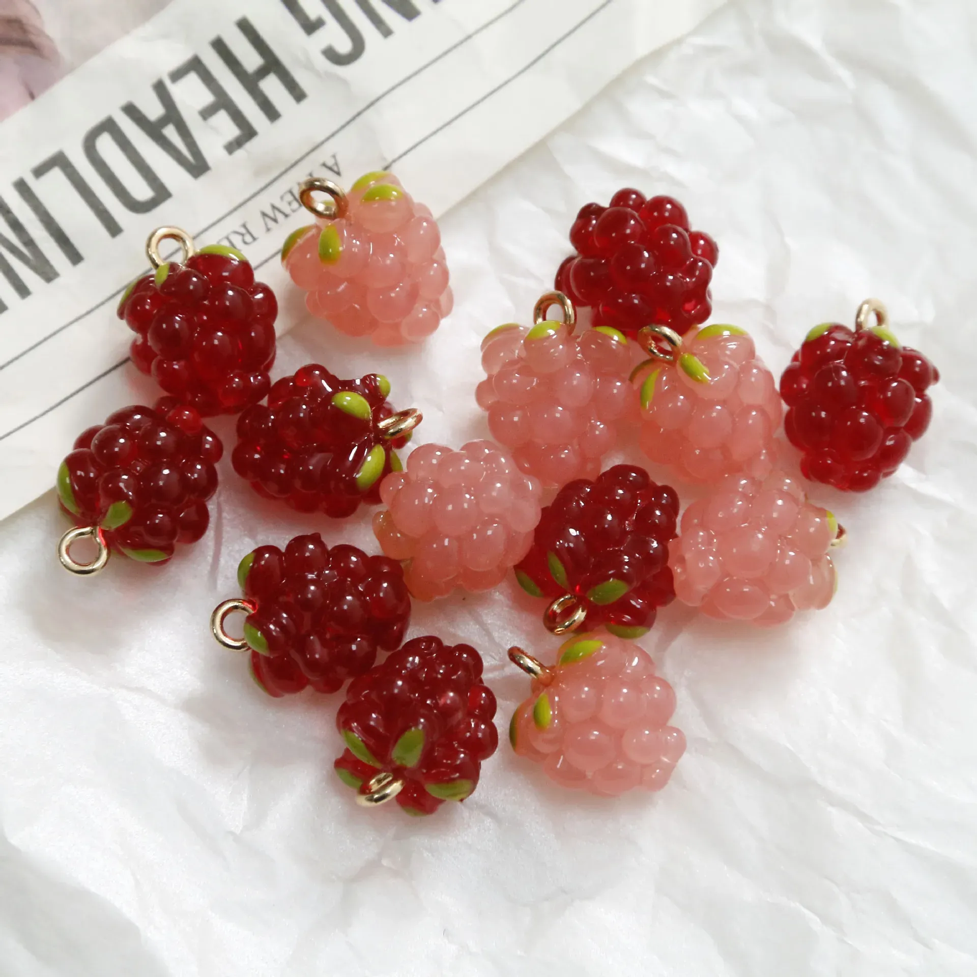 Resin Charms For Jewelry Making: 3D Fruit Pendants Strawberry And