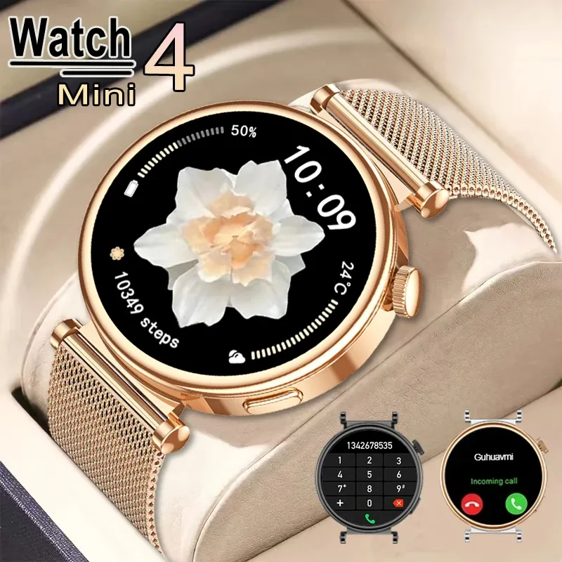 Per Huawei Watch 4 Pro Women Smart Watch GT4 Mini AMOLED HD Screen Bluetooth Call NFC Heart Frequenza cardiaca Compass Smartwatch 2024 Nuovo