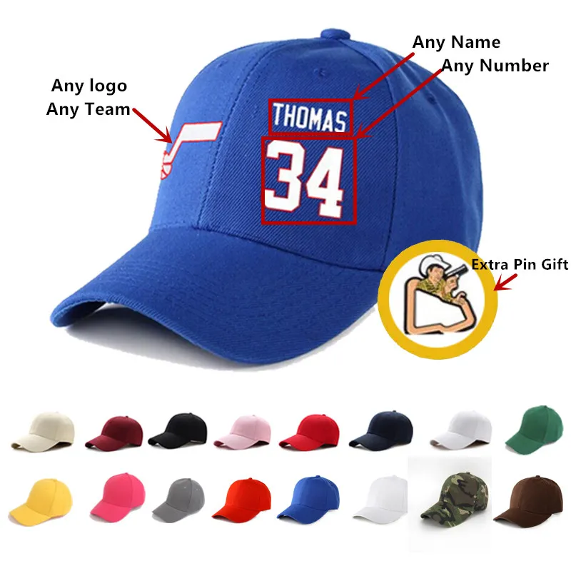 Custom Designer Hat Embroidered Sport Hats Football Cap Hip Hop For Men Women Letter Baseball Basketball Extra Gift Pin Factory direct Production