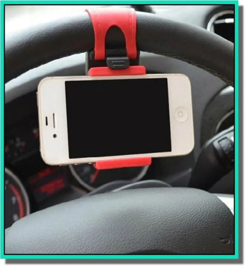 Universal Car Streeling Lenkradhalter Smart Clip Car Bike Mount für intelligente mobile Samsung -Handy -GPS -Halter mit Retail4383881