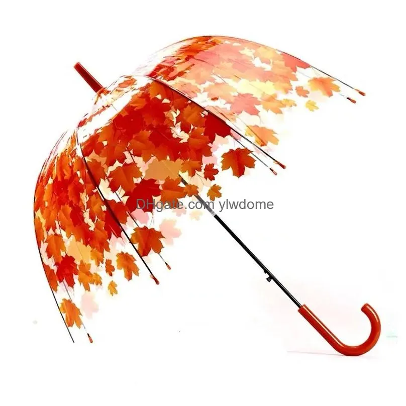 Rain Gear Flower Paraply for Women Transparent Girl Parasol Sun Portable starkt kvinnlig UV Clear Kids Paraplyer Drop Delivery Baby, DH6VK