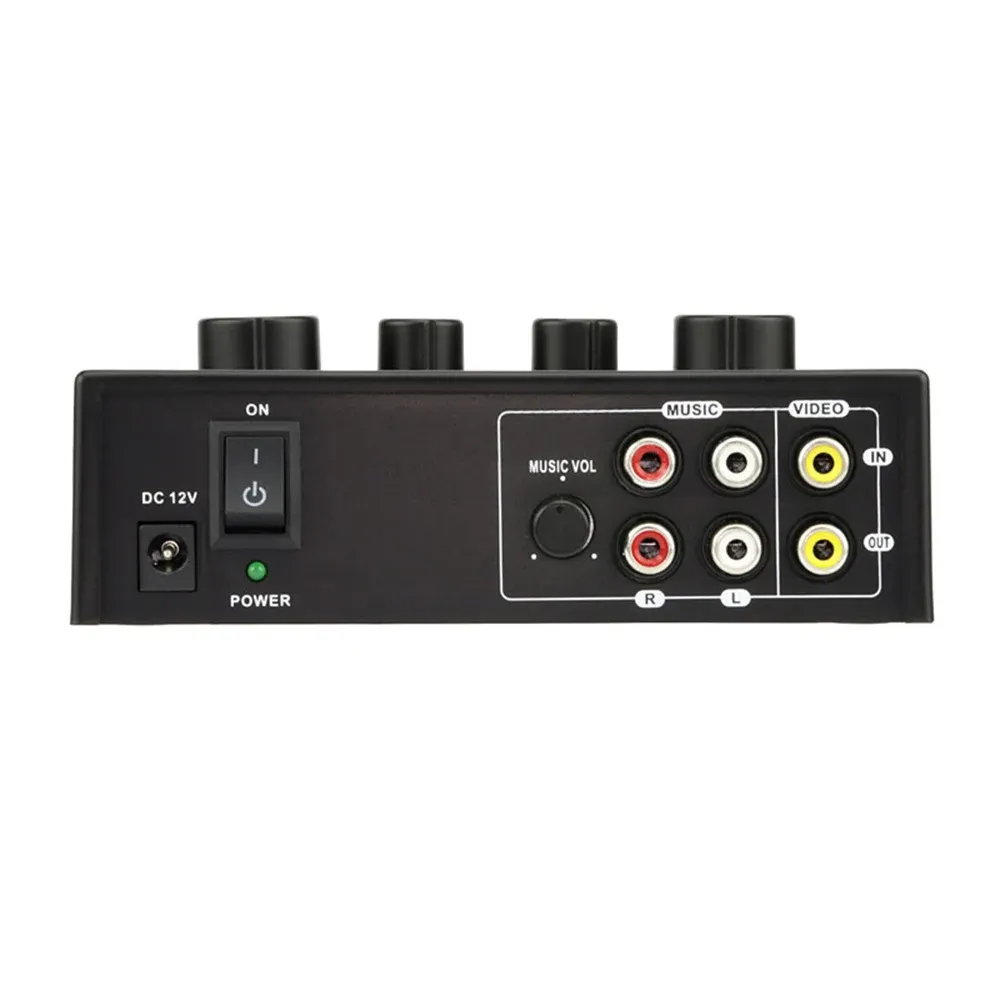 Karaoke Sound Mixer Professional Audio System Portable Sound Mixer EU/US Plug Karaoke Dual Mic Inputs Audio Sound Mixer