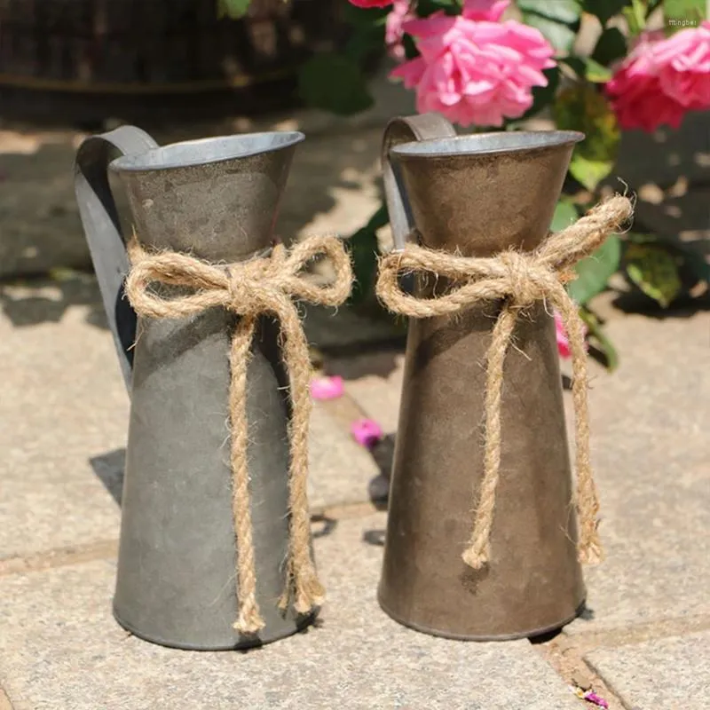 Vasen 2 rustikale Vase funktionale und dekorative Metallmilchkrugstil stilvoll vielseitig