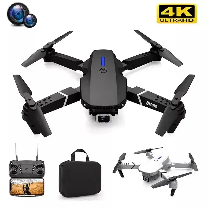 Drone E88 Pro Drone WiFi FPV Drone Yüksekliği RC Katlanabilir Quadcopter Geniş Açısı HD 4K 1080P Kamera Dron Hediye Oyuncak