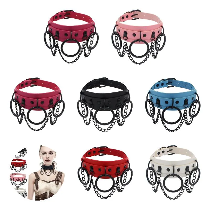 Chokers Gotik Siyah Çivili Punk Suçlu Yaka Ediciler Perçinler Adam Chocker Kolye Kadınlar Erkekler Bondage Cosplay Goth Je Dhgarden Dhvrz